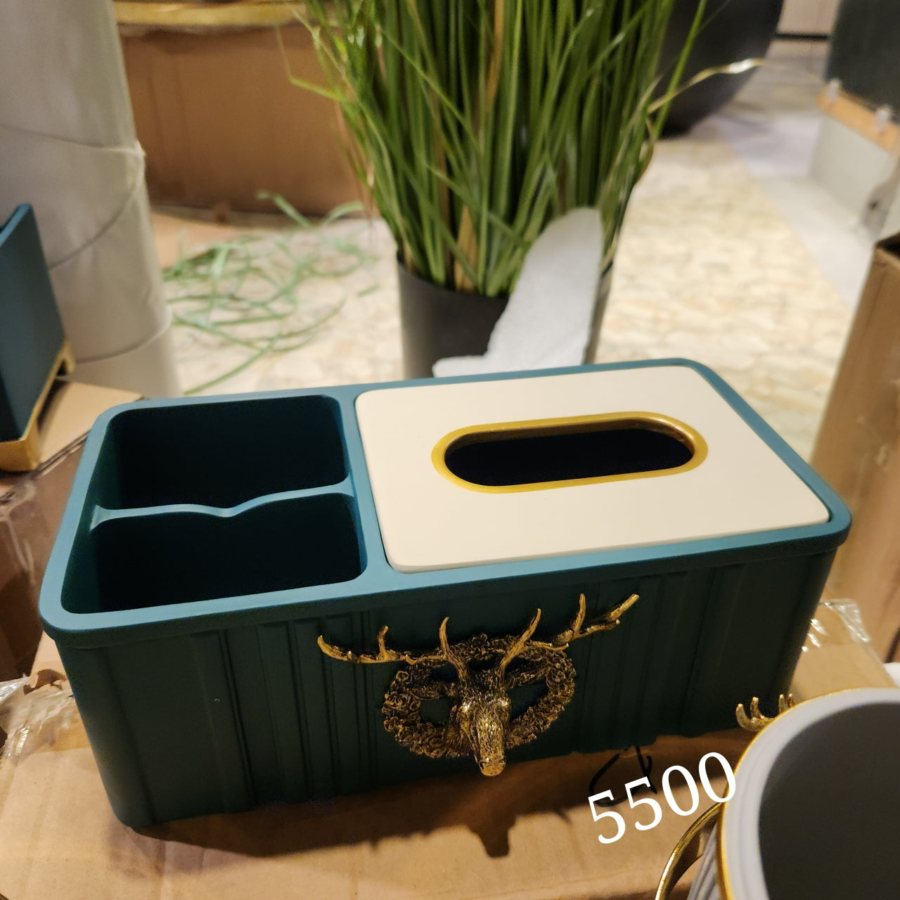 Multifunctional Deer Head Tissue Box Organizer
