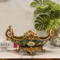 Vintage Victorian-Style Brass and Porcelain Centerpiece Bowl