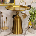 gold pedestal side table