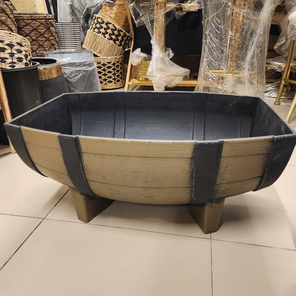 Oval Half-Barrel Planter with Feet