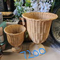 Woven Urn Pedestal Planters set