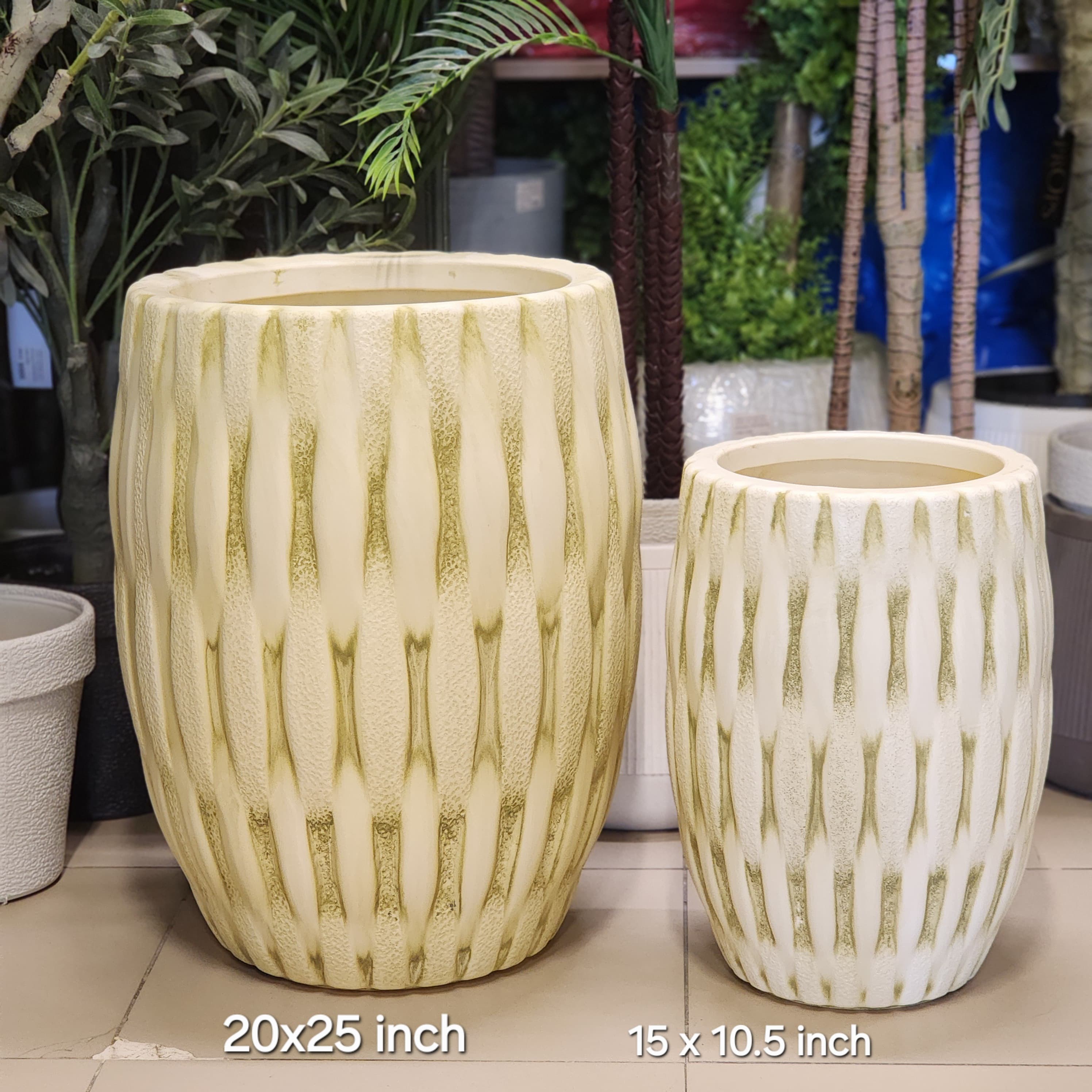 textured barrel/egg planters