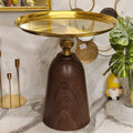 faux-marble and gold pedestal cake stand