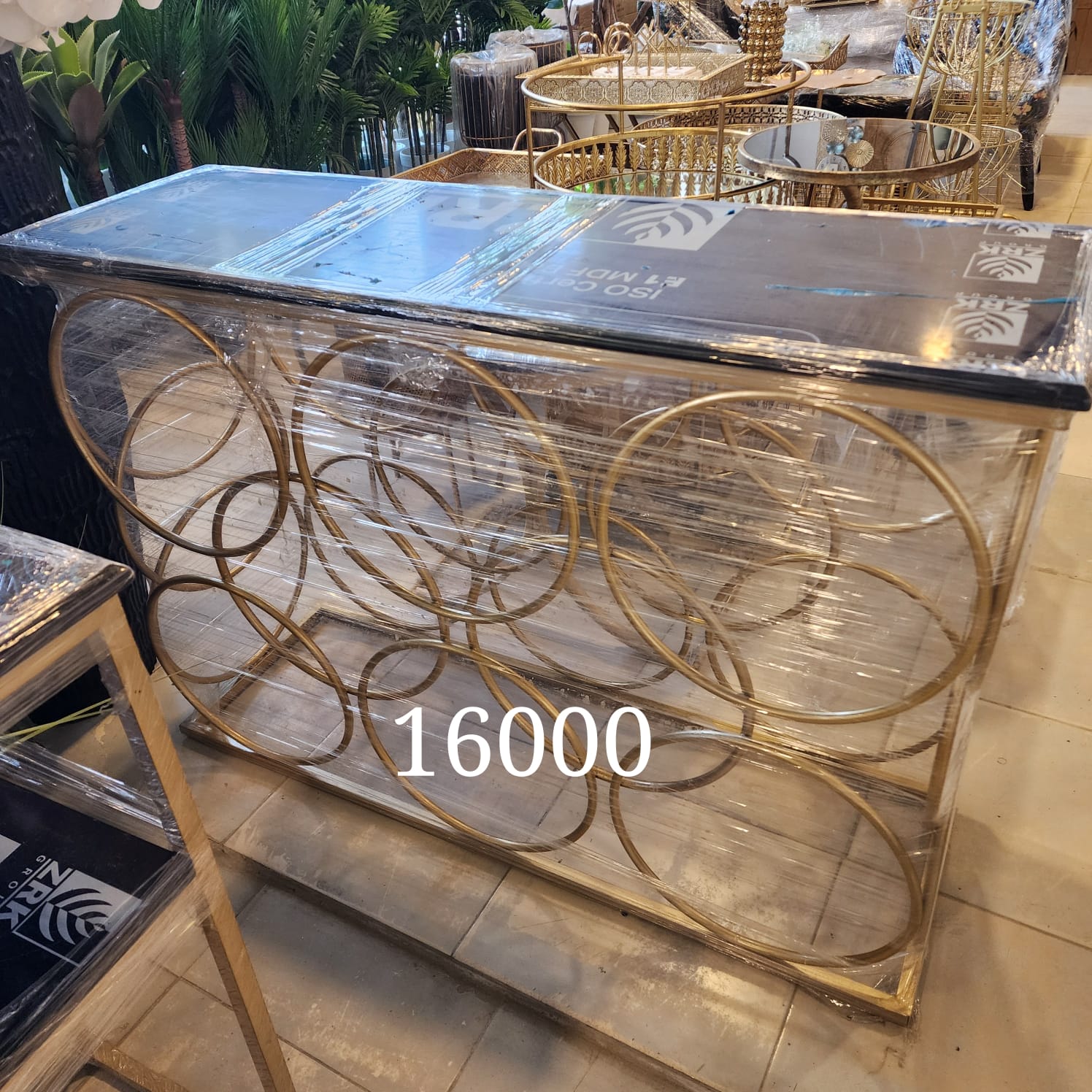 Gold Circle Console Table