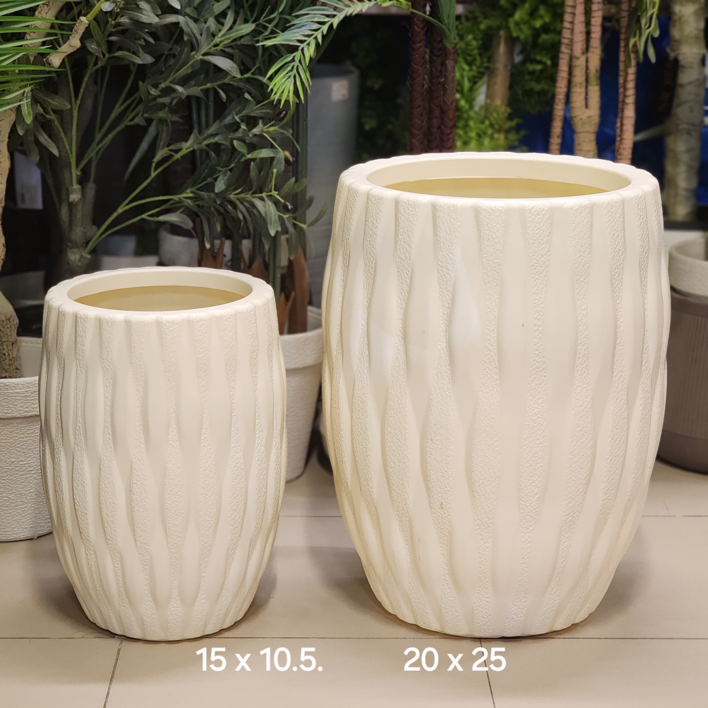 textured barrel/egg planters
