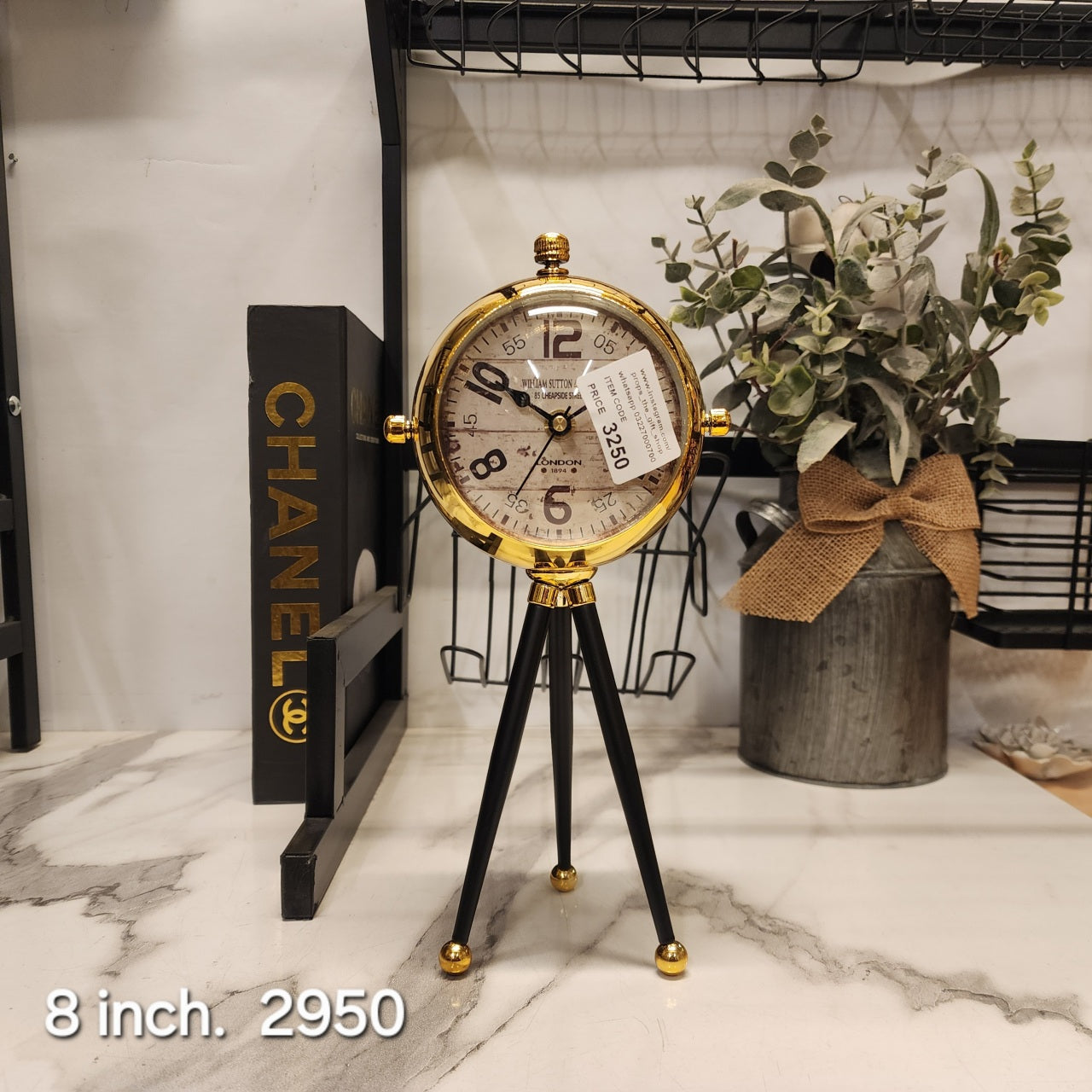 Vintage Tripod Table Clock