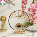 Props light luxury gold metal desk clock