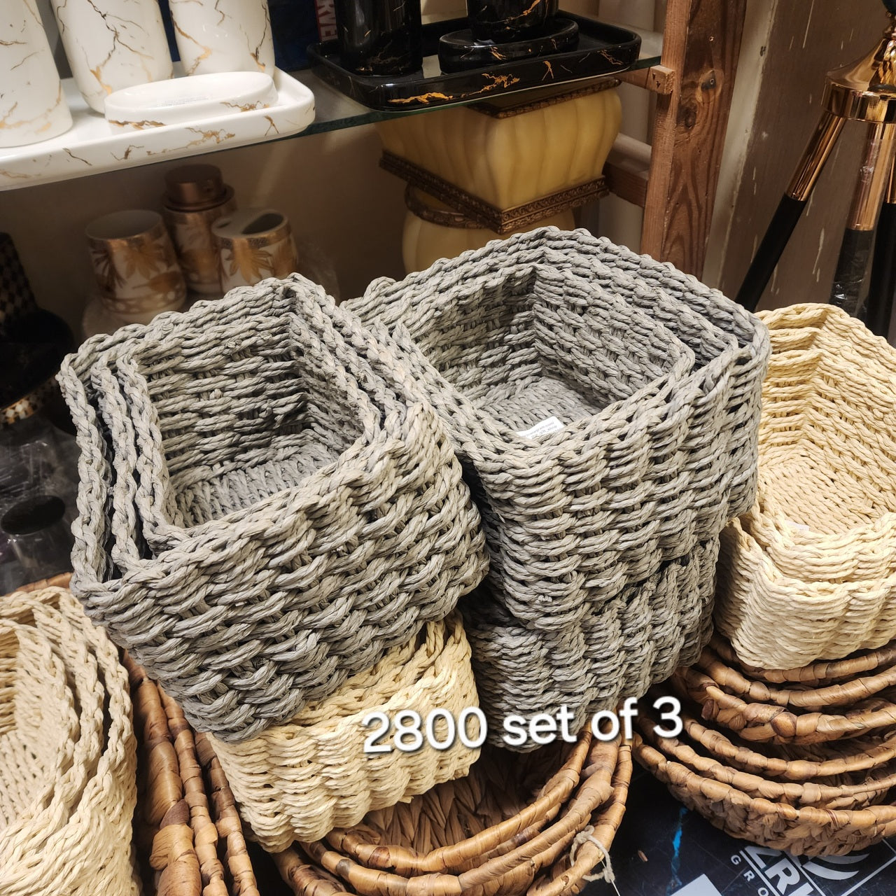 Woven proper rope basket