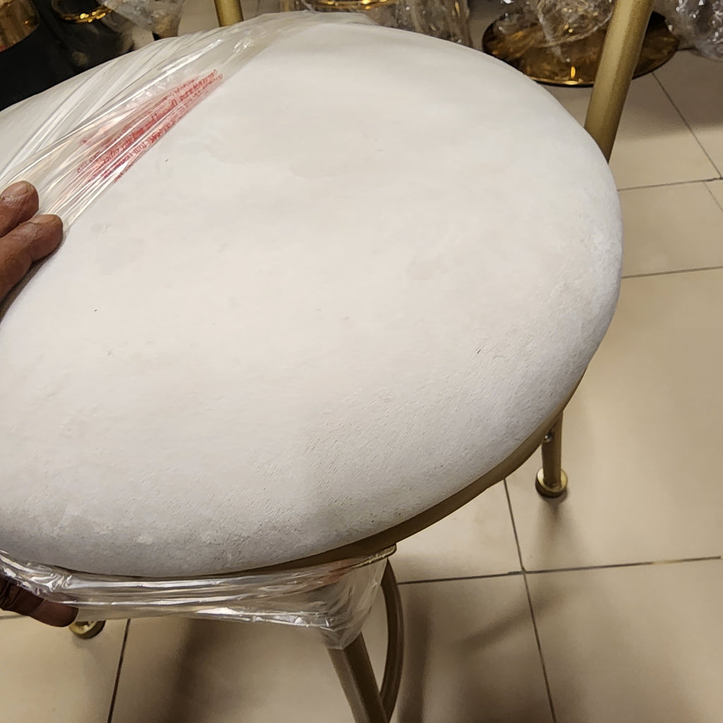 Gold Metal High-Back Bar Stool