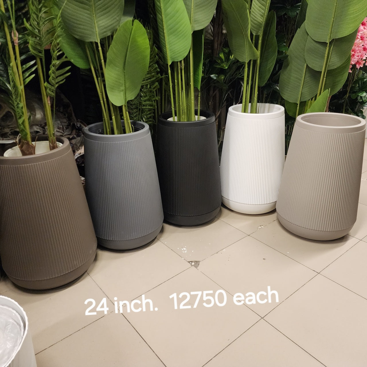 Fluted Tapered Floor Planters.