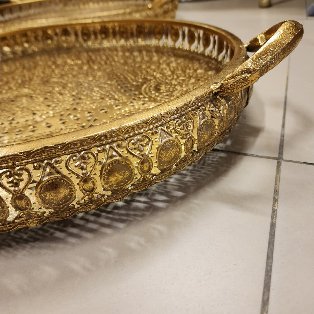 Decorative Brass/Gold Metal Serving Trays