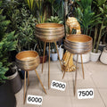 hammered metal standing planters