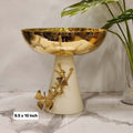 Gold Ginkgo Biloba Footed Decor Bowl Metal