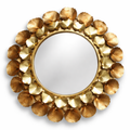 Ginkgo Leaf Round Wall Mirror