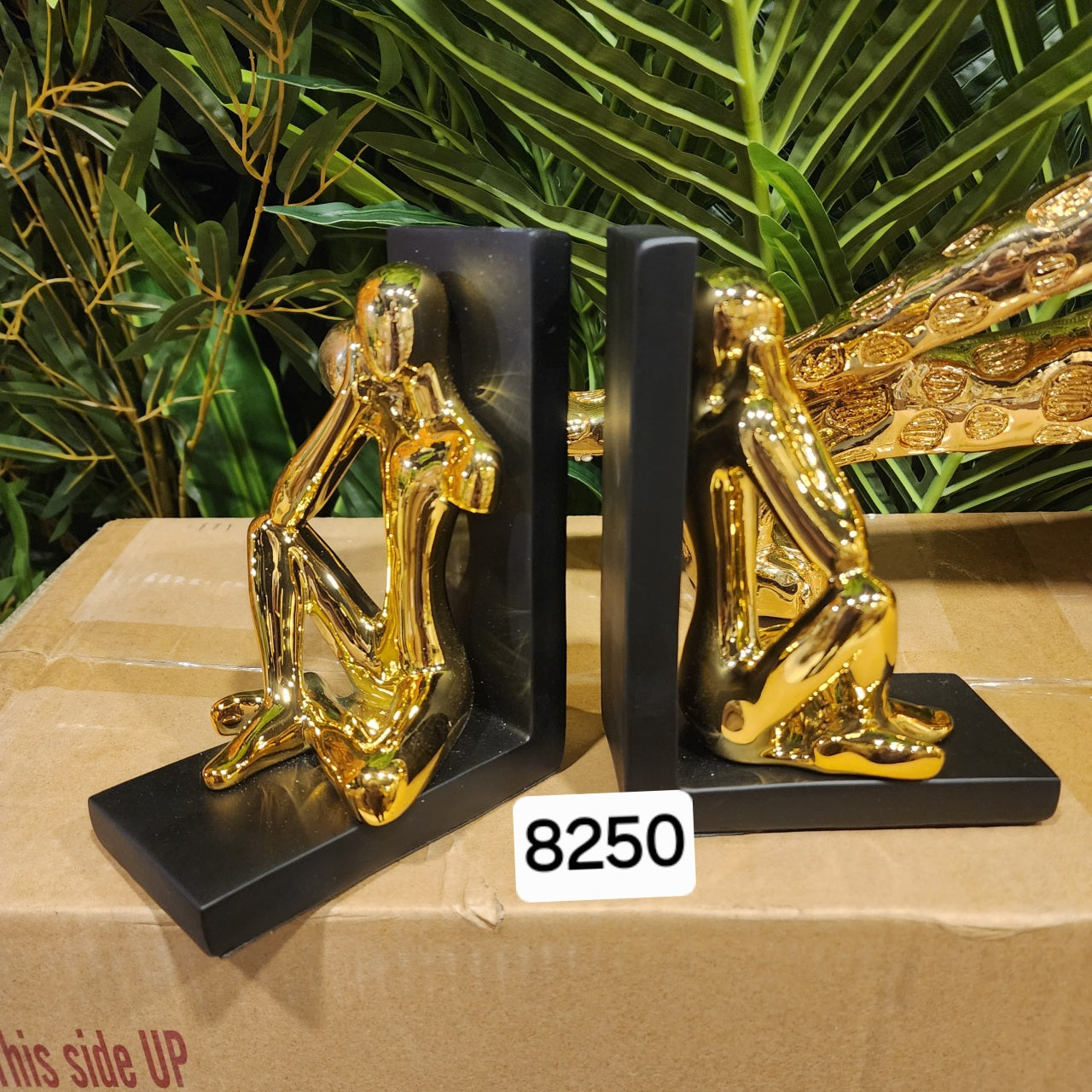 Gold Abstract Thinker Bookends