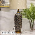 embossed honeycomb ceramic table lamp
