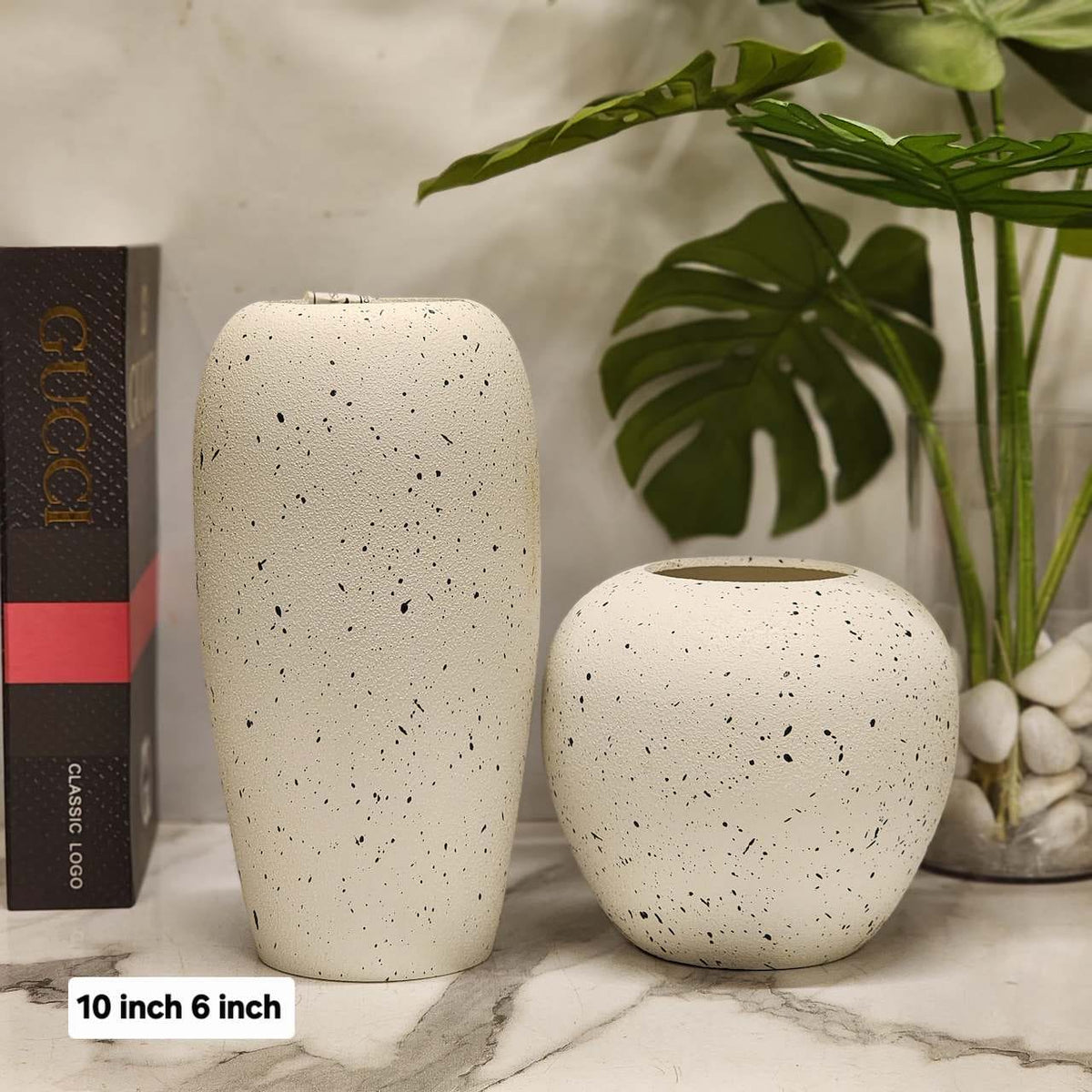 Speckled textured vase set