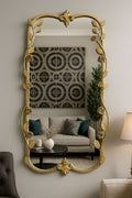 Gold Floral Vine Metal Wall Mirror