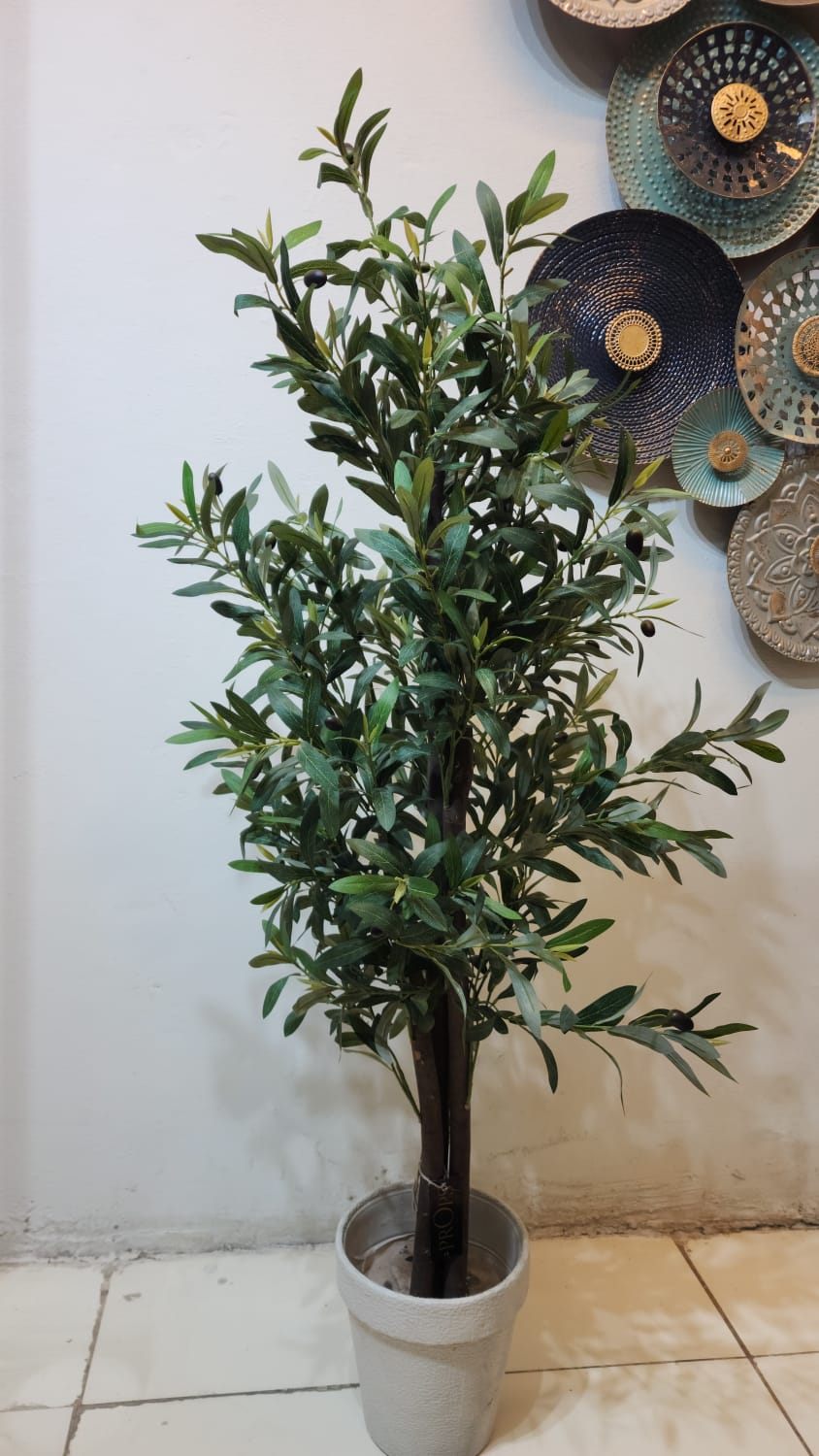 faux potted olive tree