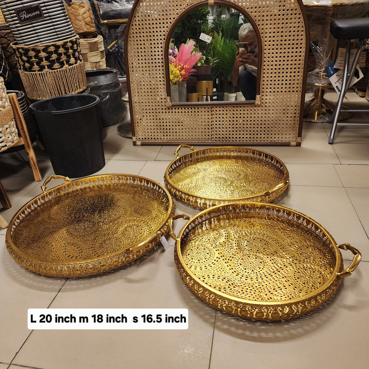 Decorative Brass/Gold Metal Serving Trays