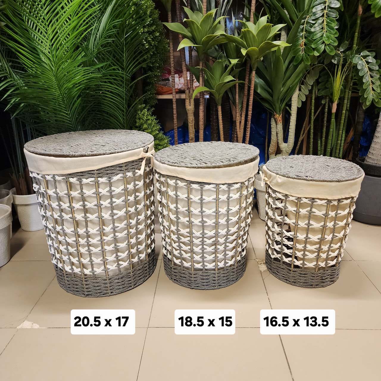woven laundry hamper with lid
