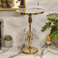 crystal-embellished gold accent table