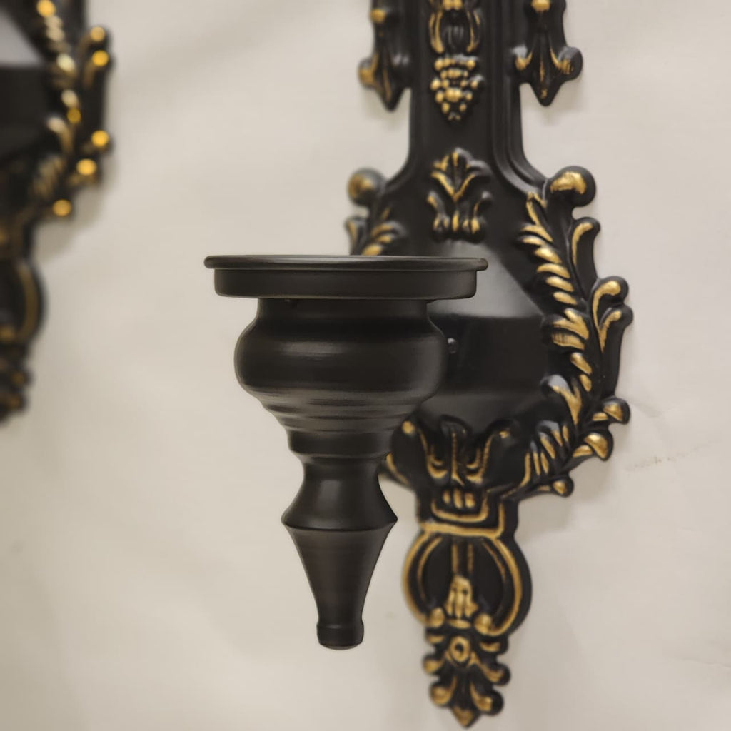 vintage-style ornamental candle wall sconces