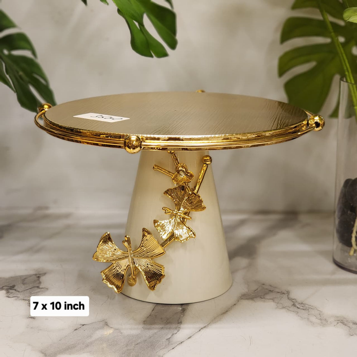 Botanical Ginkgo Leaf Pedestal Cake Stand