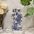 Blue and White Coral Coastal Ceramic Temple Jar