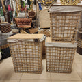 Woven Seagrass Lidded Baskets
