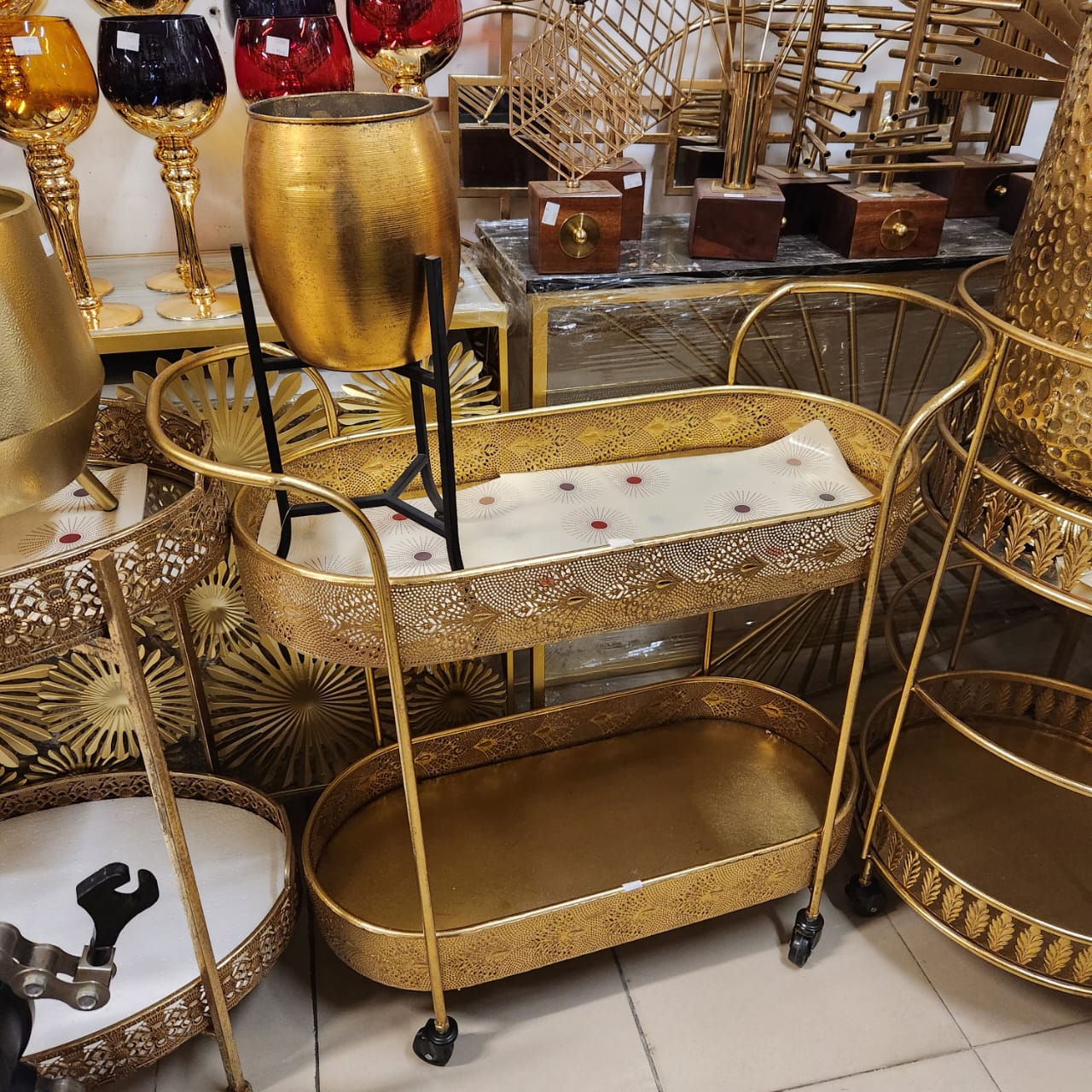 Decorative Metal Bar Trolley