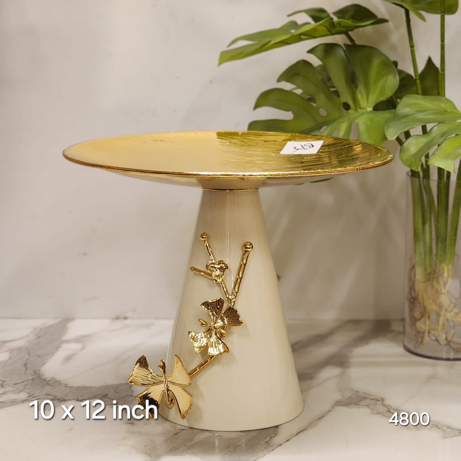 Big Gold Pedestal Serving Platter