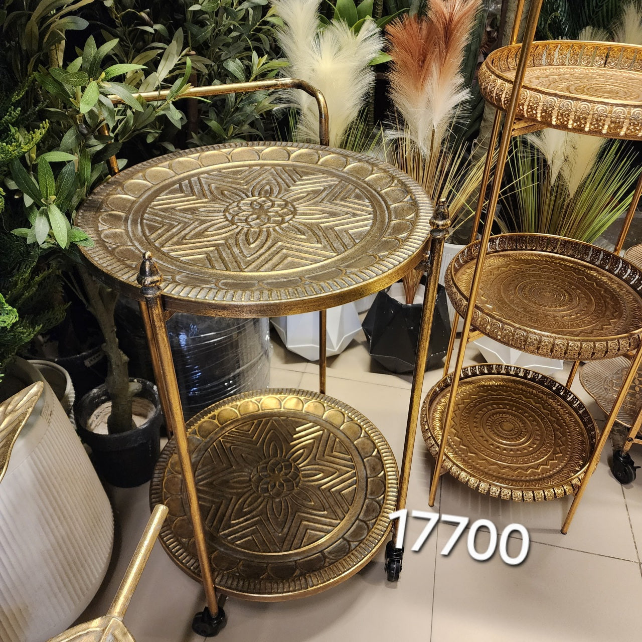 Decorative Round Tea Trolley