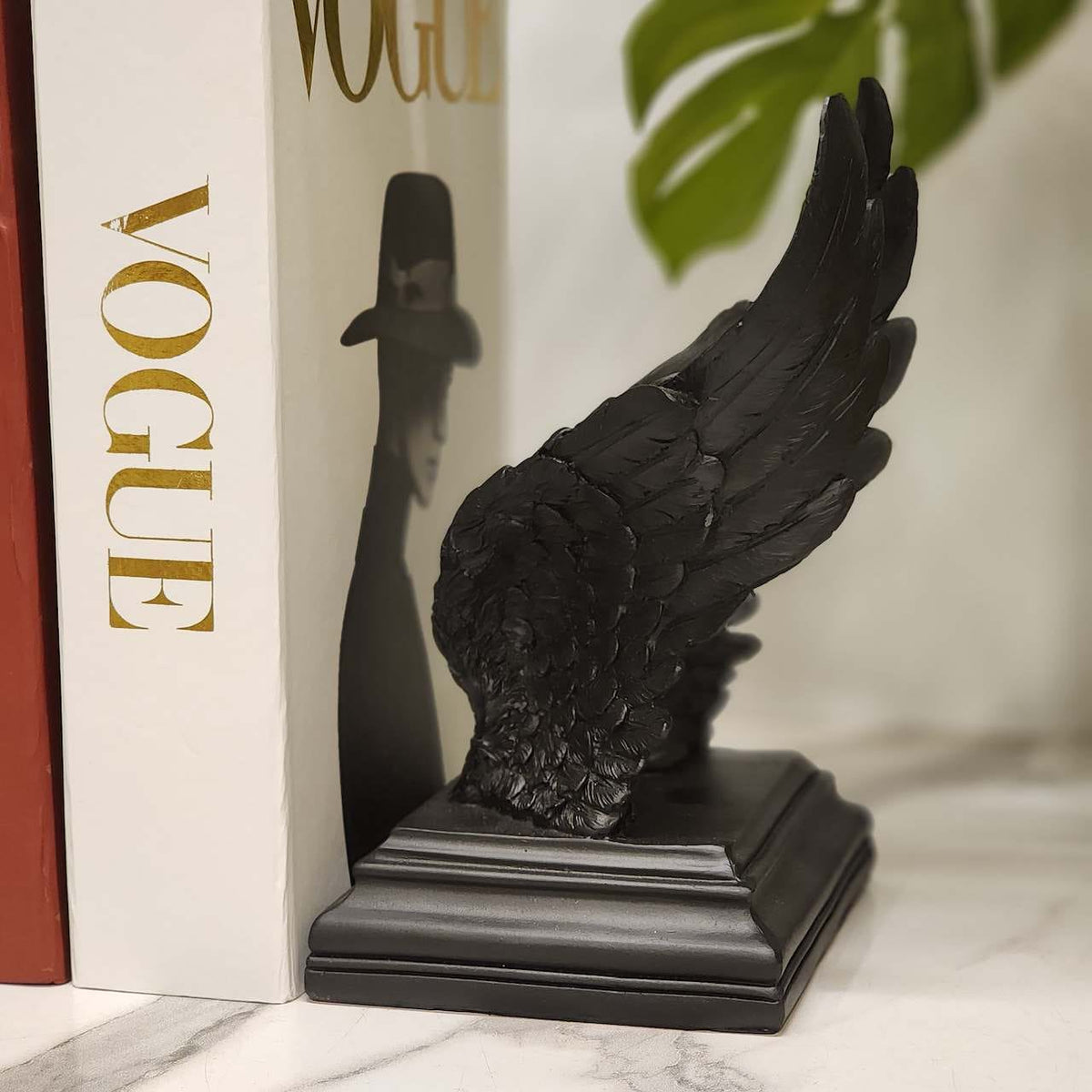 Black Angel Wings Bookends