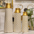 Deco geometric patterned floor vases