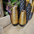 Hammered Gold and Black Tapered Floor Vases