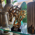 Abstract Golden Horse Head Sculpture