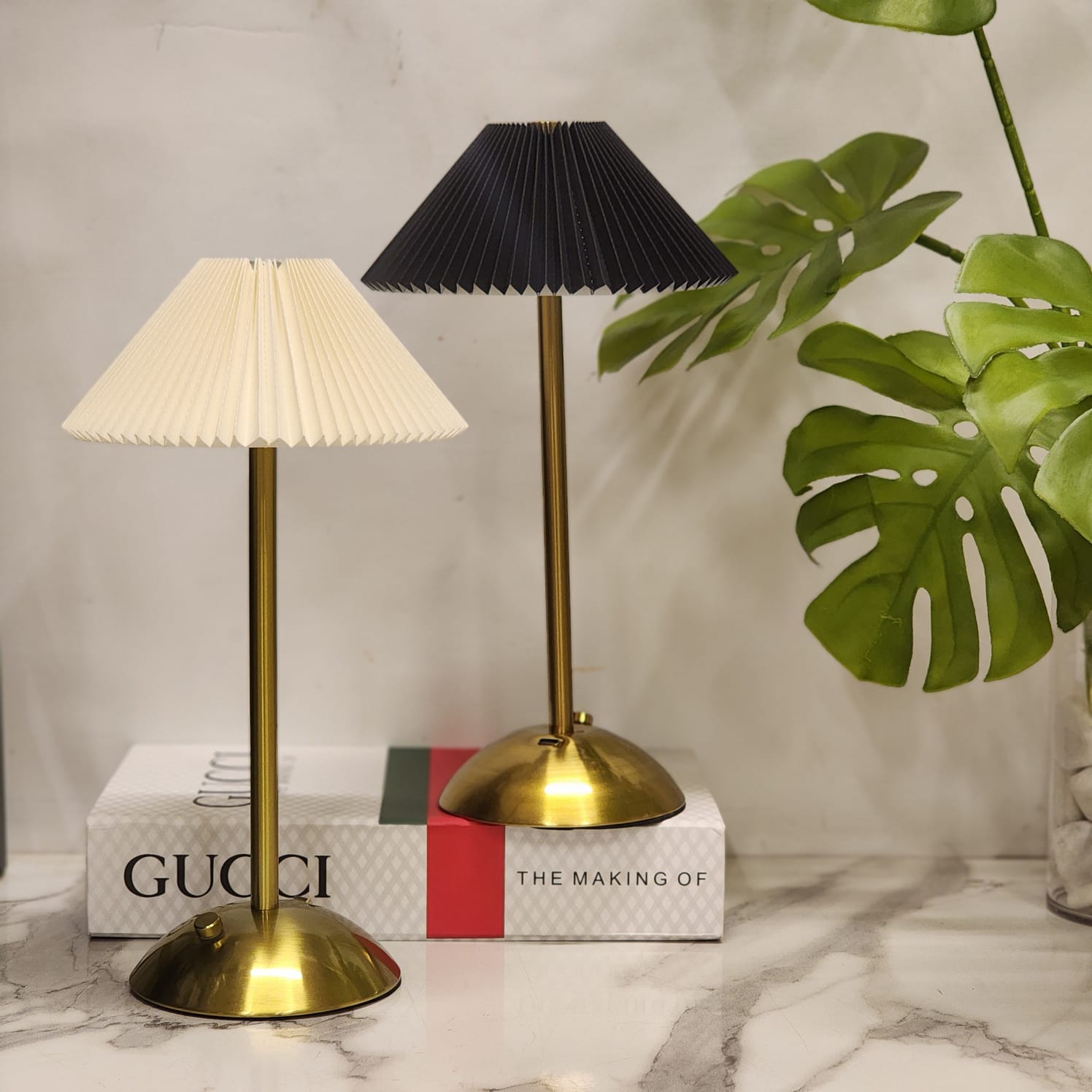 Pleated Cordless Table Lamps