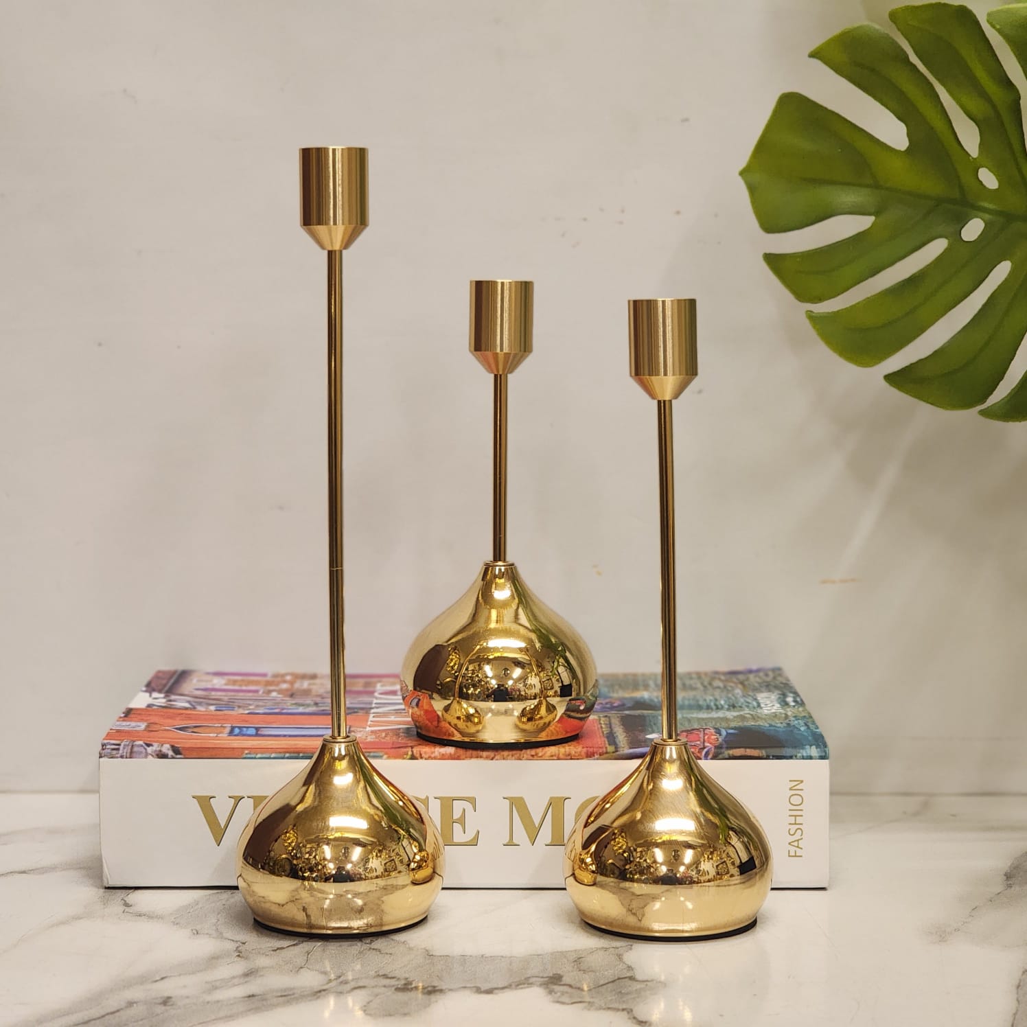 Teardrop Base Taper Candle Holders