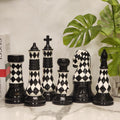 Oversized Harlequin Chess Piece Decor