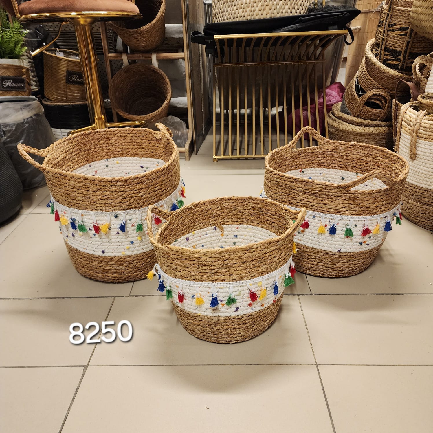 Bohemian (Boho) style seagrass baskets