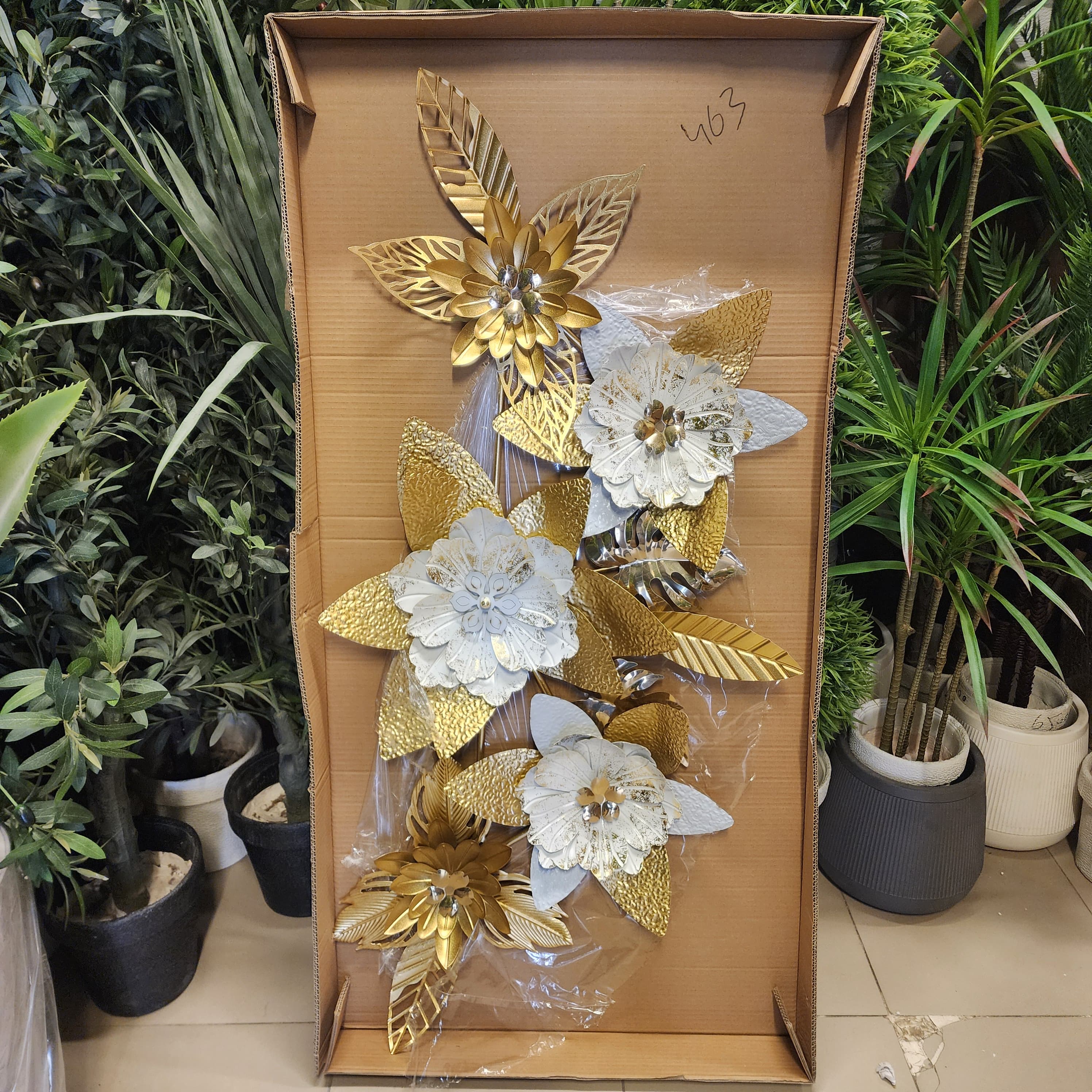 3D metal floral wall sculpture