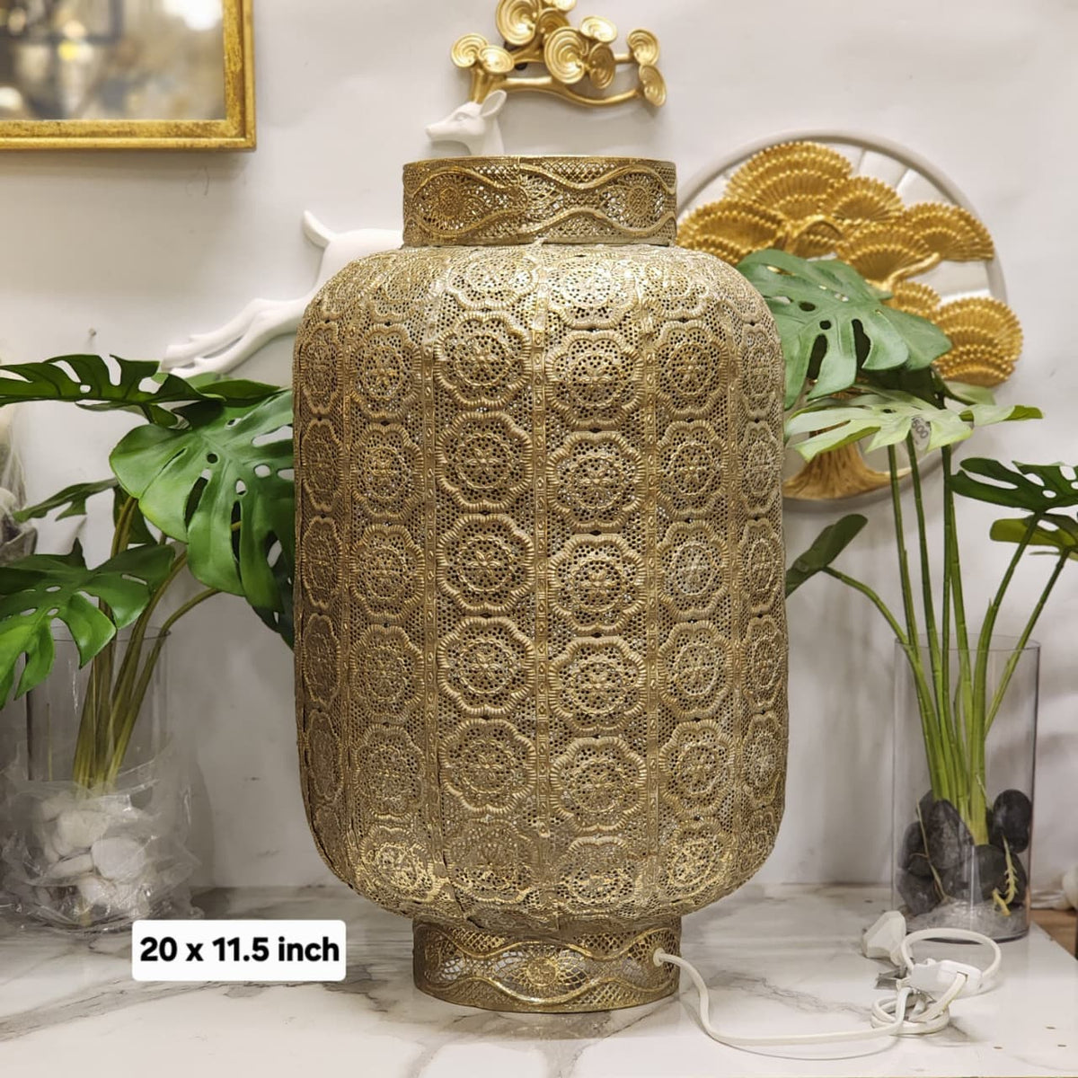 Moroccan Pierced Brass Table Lamp