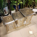 Square nesting accent tables or pedestal console