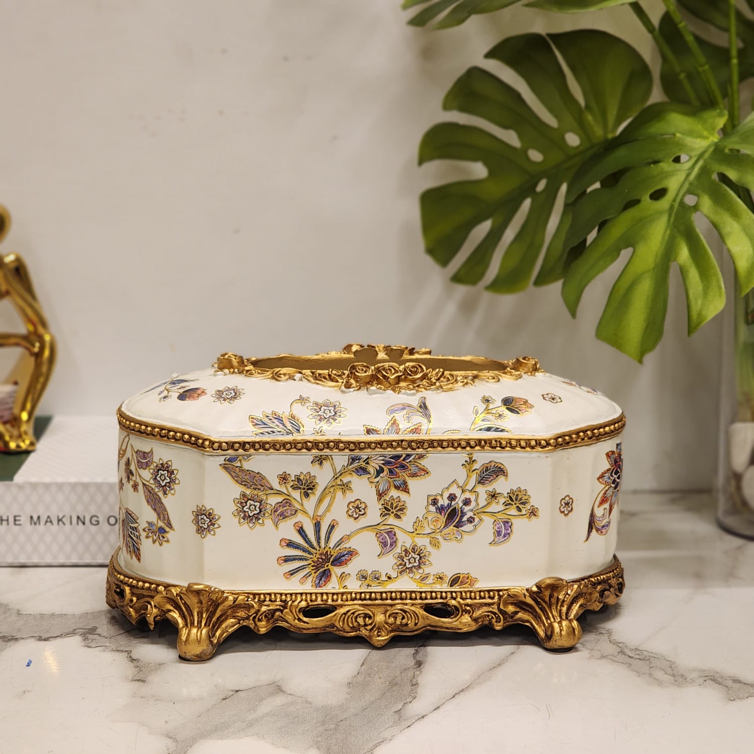 Antique-style Ceramic Tissue Box Cover