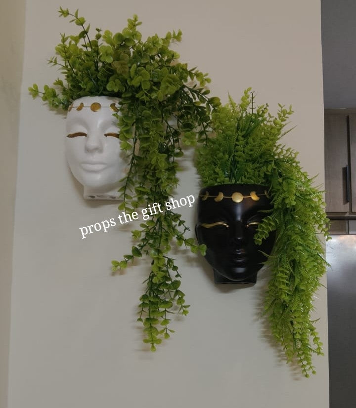 Celestial Goddess and Minimalist Abstract Face Head Pots