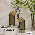 Nordic Geometric Elephant Pair Statue