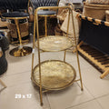 2-tier gold metal accent table