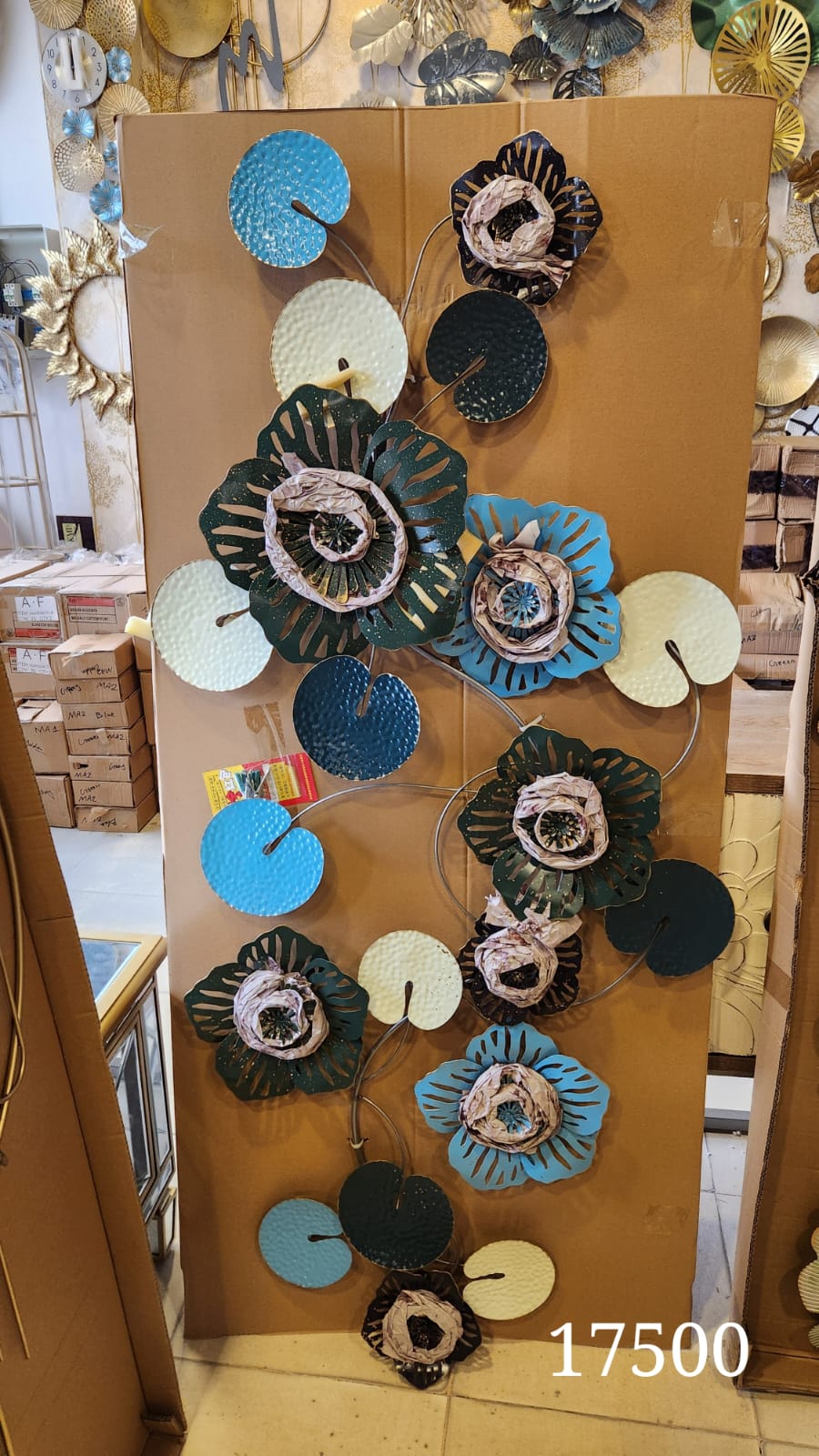 Metal Lotus Leaf & Flower Wall Decor