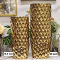 Gold Flower Metal Vase